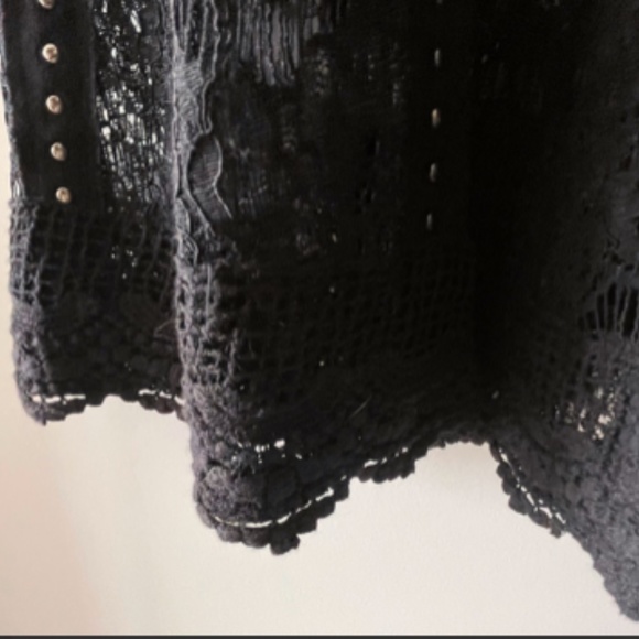 (NWOT) Vocal Apparel Black Embellished Lace Cover Up/Jacket - Picture 5 of 6